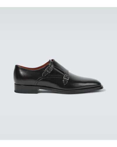 Tod's Leather Monk Strap Shoes - Black