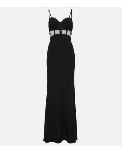 Alexander McQueen Cutout Crepe Gown - Black