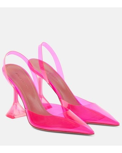 AMINA MUADDI Holli Glass Pvc Slingback Court Shoes - Pink