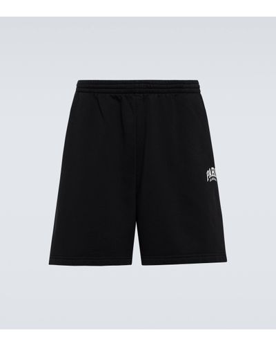 Balenciaga Short Cities Paris en coton - Noir