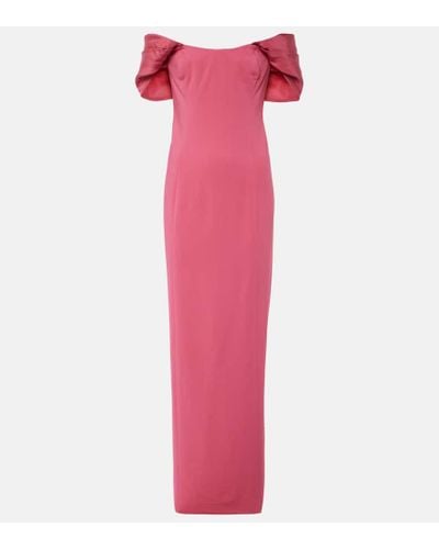 Oscar de la Renta Off-Shoulder-Robe aus Cady - Pink