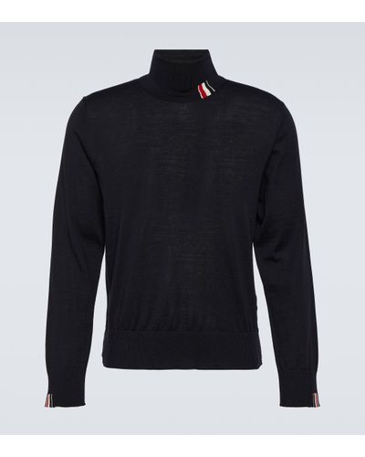 Thom Browne Wool-blend Turtleneck Jumper - Blue