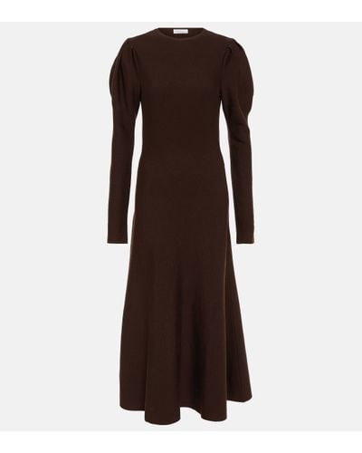 Gabriela Hearst Hannah Virgin Wool Midi Dress - Brown