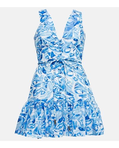 Rebecca Vallance Seine Printed Cotton Minidress - Blue