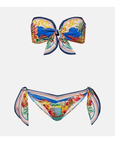 Zimmermann Bikini Alight con ilustración estampada - Azul