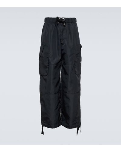 Versace Technical Wide-leg Cargo Trousers - Black