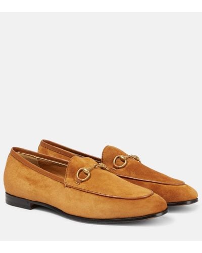 Gucci Orange Jordaan Suede Loafers - Women's - Calf Leather/calf Suede - Brown