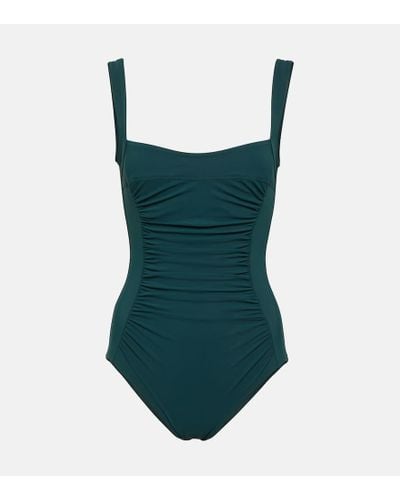 Karla Colletto Basics Ruched Swimsuit - Green