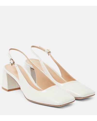 Gianvito Rossi Freeda Leather Slingback Court Shoes - Natural