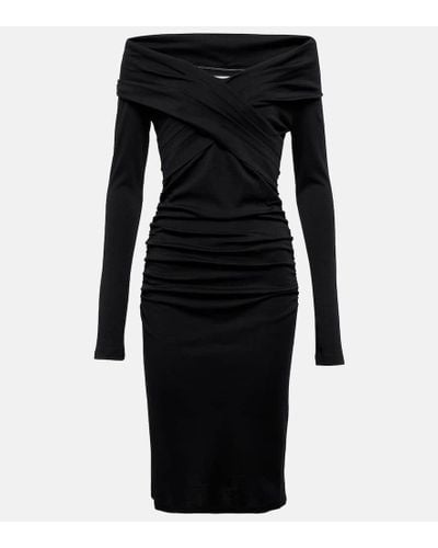 Diane von Furstenberg Minx Wool-blend Midi Dress - Black