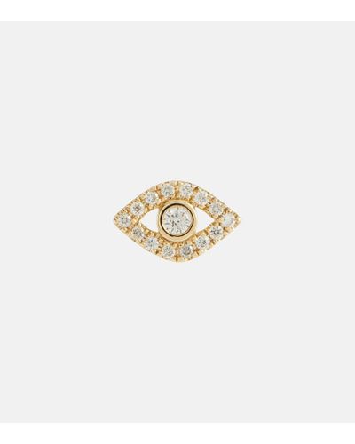 Sydney Evan Einzelner Ohrring Evil Eye aus 14kt Gold mit Diamanten - Mettallic