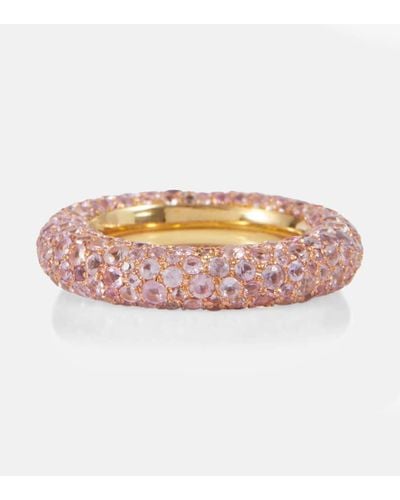 Octavia Elizabeth Ring Blossom Bubble aus 18kt Gelbgold mit Saphiren - Pink