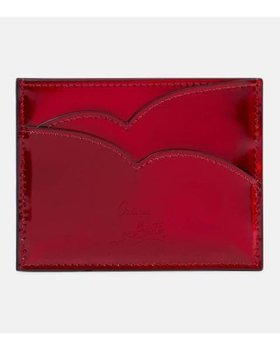 Christian Louboutin Hot Chick Patent Leather Card Holder - Red