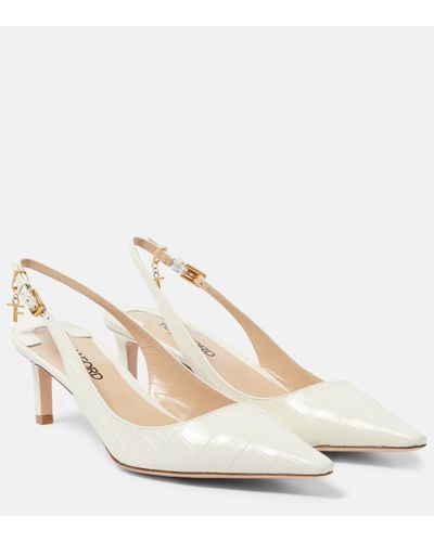 Tom Ford Angelina 55 Leather Slingback Court Shoes - Natural