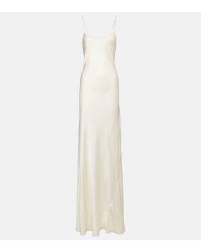 Victoria Beckham Satin Slip Dress - White