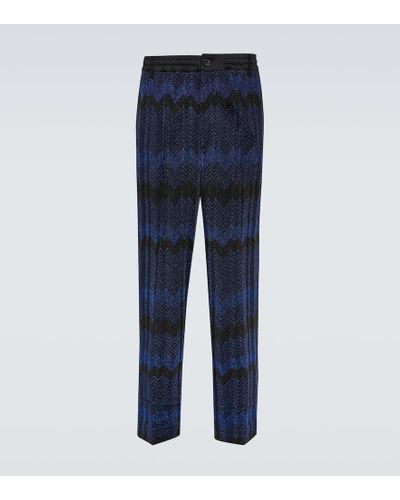 Missoni Pantalones en zigzag de tiro medio - Azul