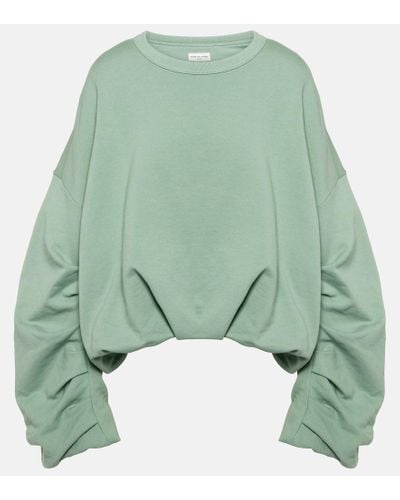 Dries Van Noten Oversized-Sweatshirt aus Baumwoll-Jersey - Grün