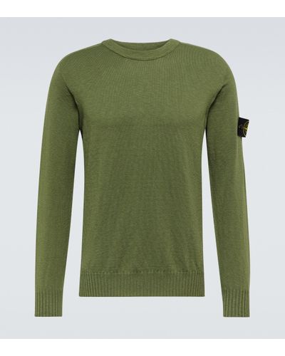 Stone Island Sweatshirt aus Baumwolle und Nylon - Grün