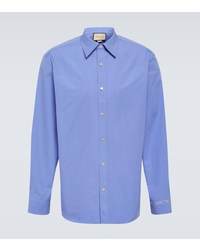 Gucci Cotton Poplin Shirt - Blue