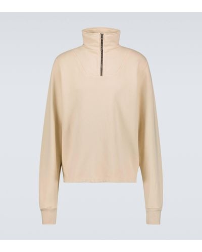 Les Tien Cotton Jersey Half-zip Sweatshirt - Natural