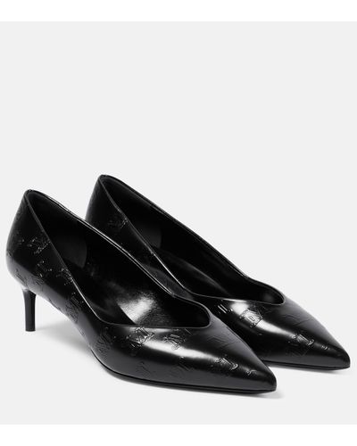 Max Mara Polished Leather Court Shoes - Black