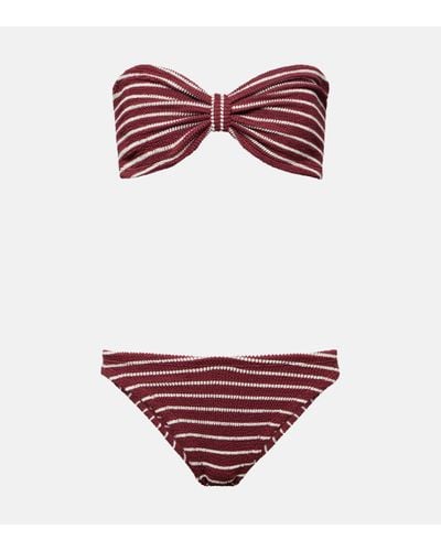 Hunza G Bikini bandeau Jean raye - Rouge