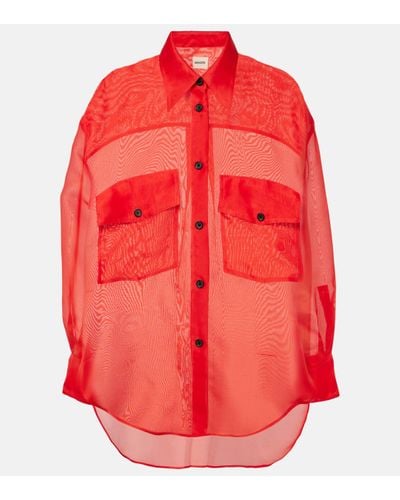 Khaite Mahmet Semi-sheer Silk Organza Shirt - Red
