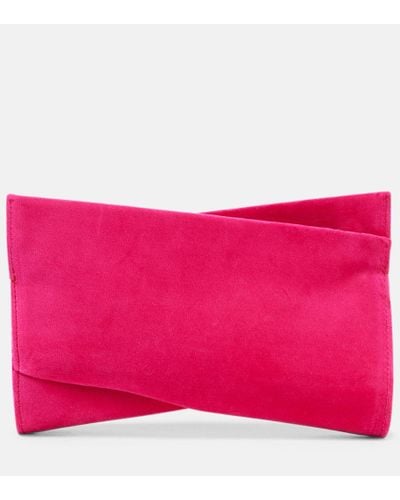 Christian Louboutin Clutch Loubitwist Small in velluto - Rosa