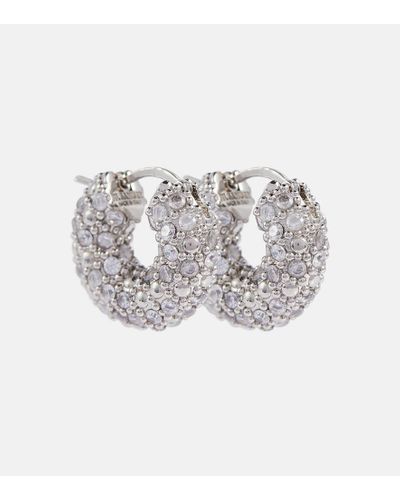 Jil Sander Crystal-embellished Hoop Earrings - White