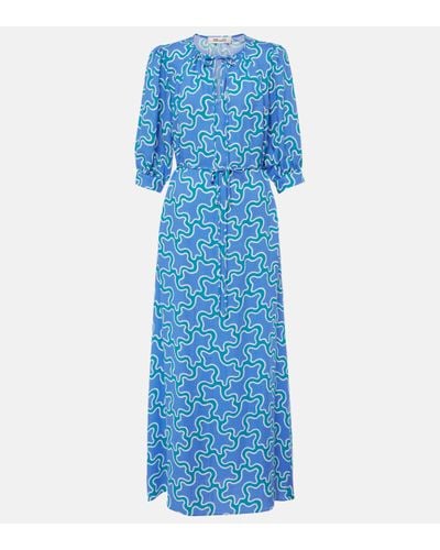 Diane von Furstenberg Drogo Printed Maxi Dress - Blue