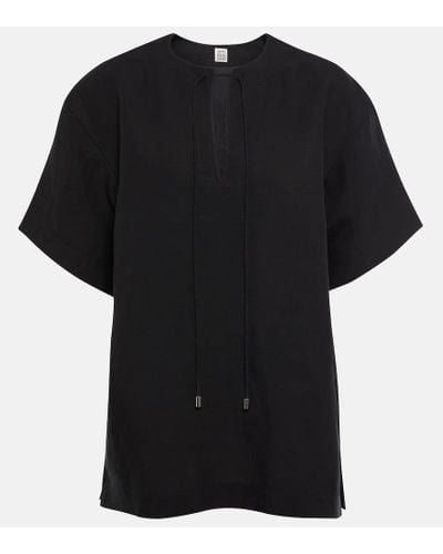 Totême Fluid Tie Oversized Shirt - Black