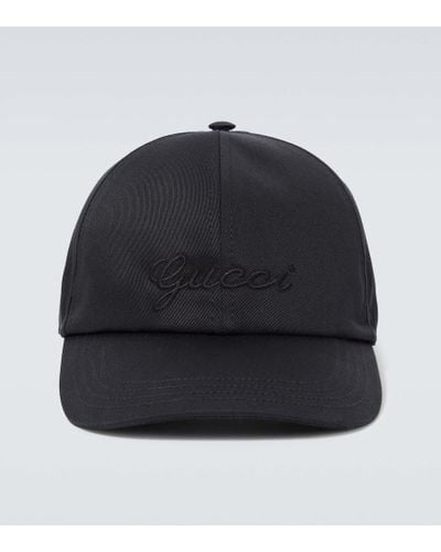 Gucci Cotton Baseball Hat With Embroidery - Black