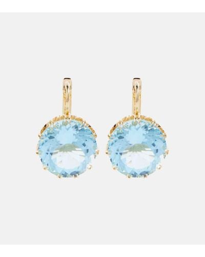 Ileana Makri 18kt Gold Earrings With Topaz - Blue