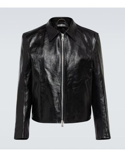 Our Legacy Blouson Mini aus Leder - Schwarz