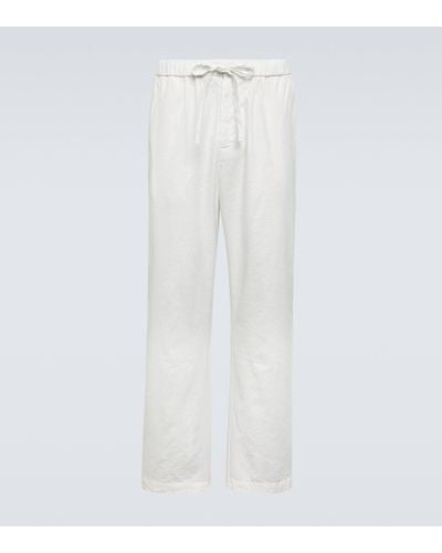 Frescobol Carioca Rocha Linen And Cotton Straight Trousers - White