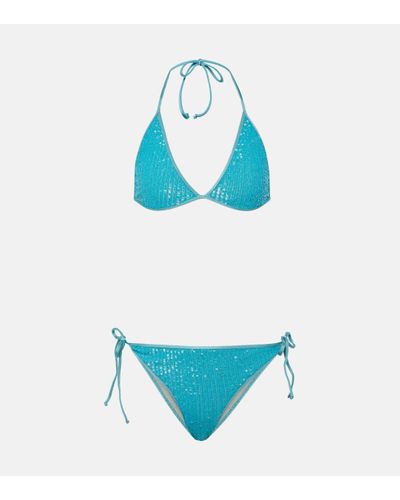 Adriana Degreas Sequined Bikini - Blue