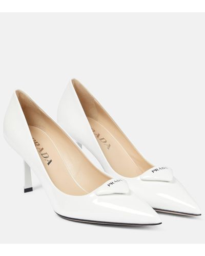 Prada Patent Leather Court Shoes - White
