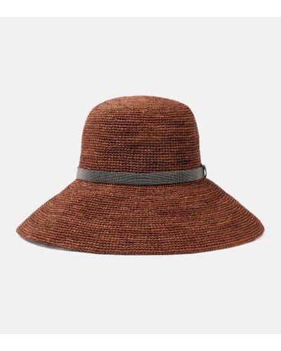 Brunello Cucinelli Verzierter Hut aus Stroh - Braun