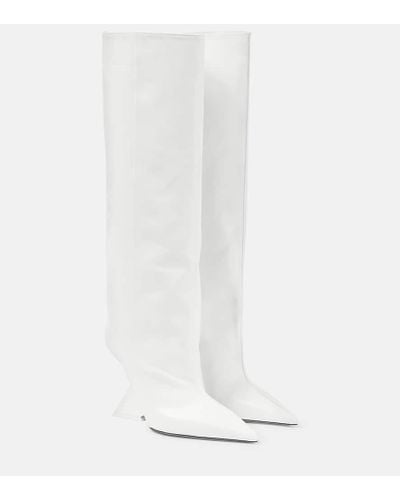 The Attico Cheope Leather Knee-high Boots - White