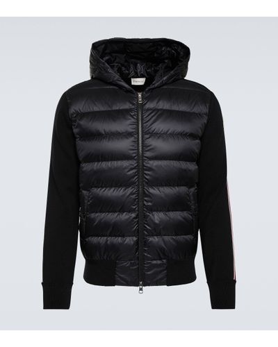 Moncler Down-paneled Wool Jacket - Black