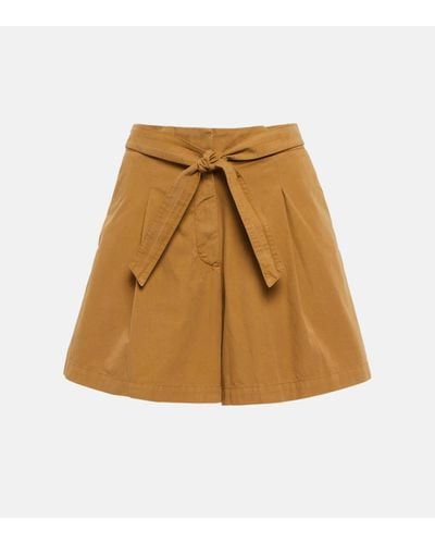 A.P.C. Belted High-rise Cotton Shorts - Natural