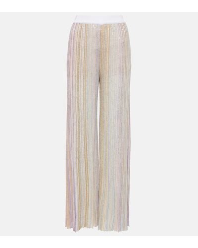 Missoni Pleated High-rise Straight Pants - Natural