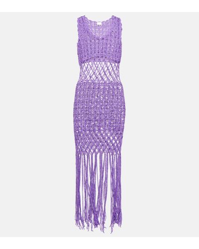 Anna Kosturova Crochet Minidress - Purple
