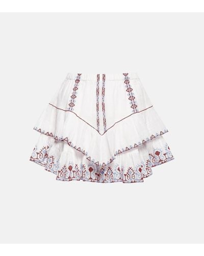 Isabel Marant Jocadia Embroidered Cotton Shorts - White