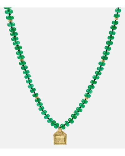 Ileana Makri 18kt Gold Beaded Jade Necklace - Metallic