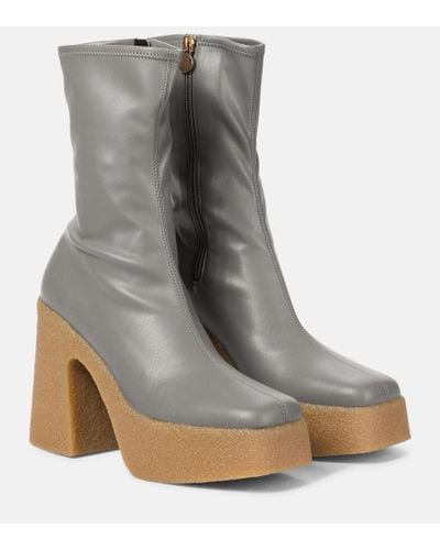 Stella McCartney Ankle Boots aus Lederimitat - Grau