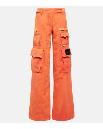 Off-White c/o Virgil Abloh Toybox Logo Wide-leg Cotton Cargo Trousers - Orange