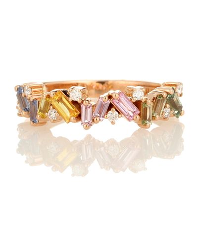 Suzanne Kalan Pastel Fireworks Frenzy 18kt Gold Ring With Diamonds And Sapphires - Multicolour