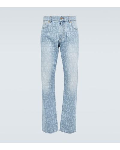 Versace Straight Jeans Allover - Blau