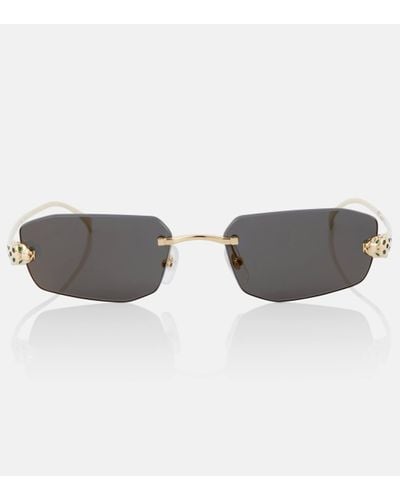 Cartier Panthere De Cartier Rectangular Sunglasses - Grey